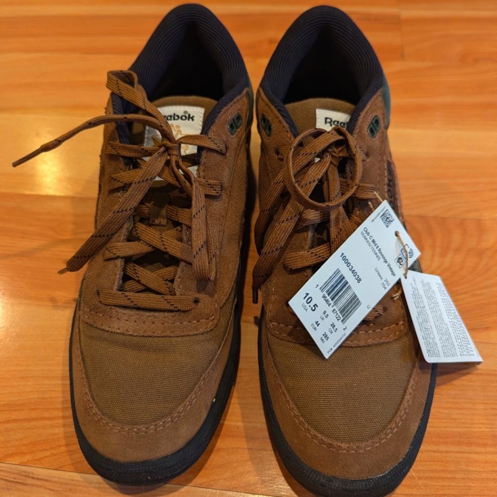 Brown Men's Reebok Club C Mid II Revenge Sneakers Size 10.5 New With Tags